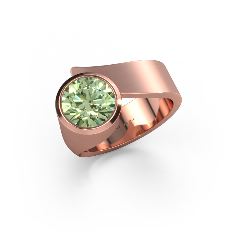 Image of Ring Nakia 585 rose gold Green lab grown diamond 8 mm