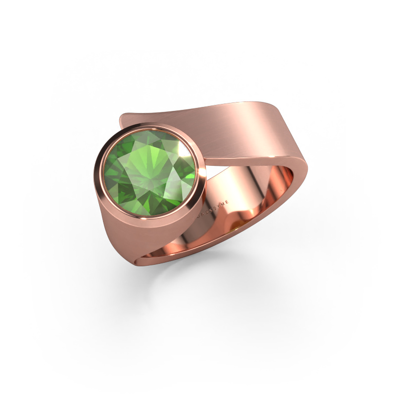 Image of Ring Nakia 585 rose gold Tourmaline green 8 mm