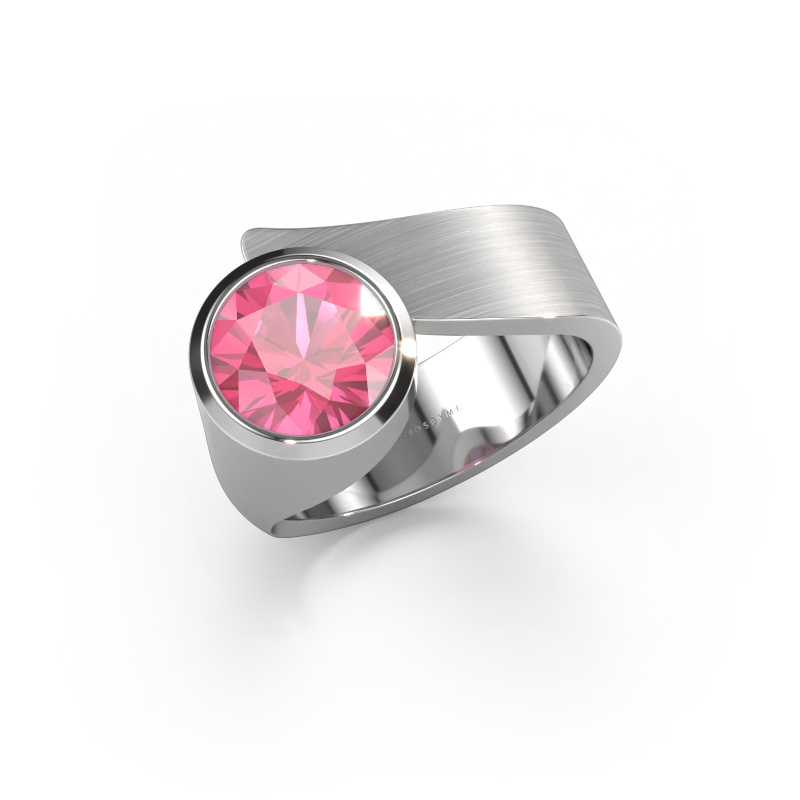 Image of Ring Nakia 585 white gold Pink sapphire 8 mm
