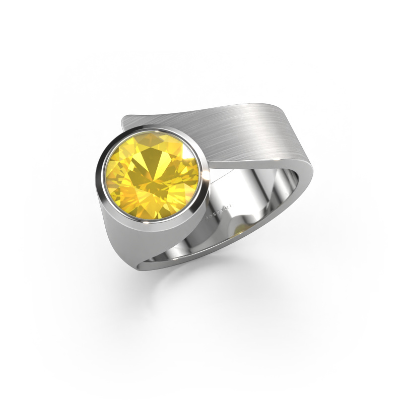 Bild von Ring Nakia 585 Weißgold Gelb Saphir 8 mm