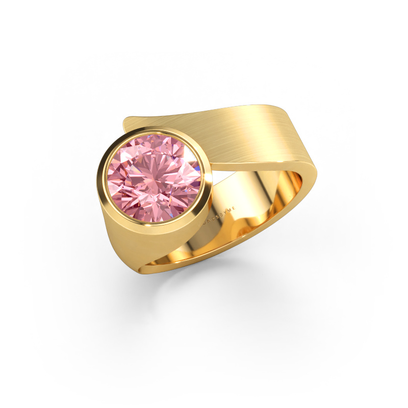 Bild av Ring Nakia 585 gult guld Rosa labbodlad diamant 8 mm