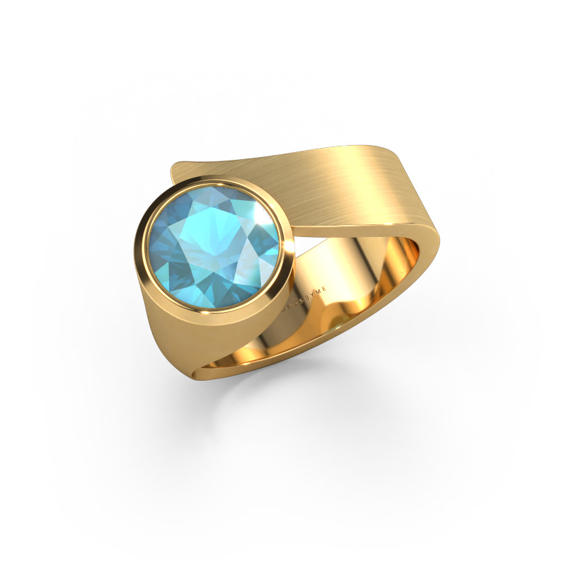 Image of Ring Nakia 585 gold Blue topaz 8 mm