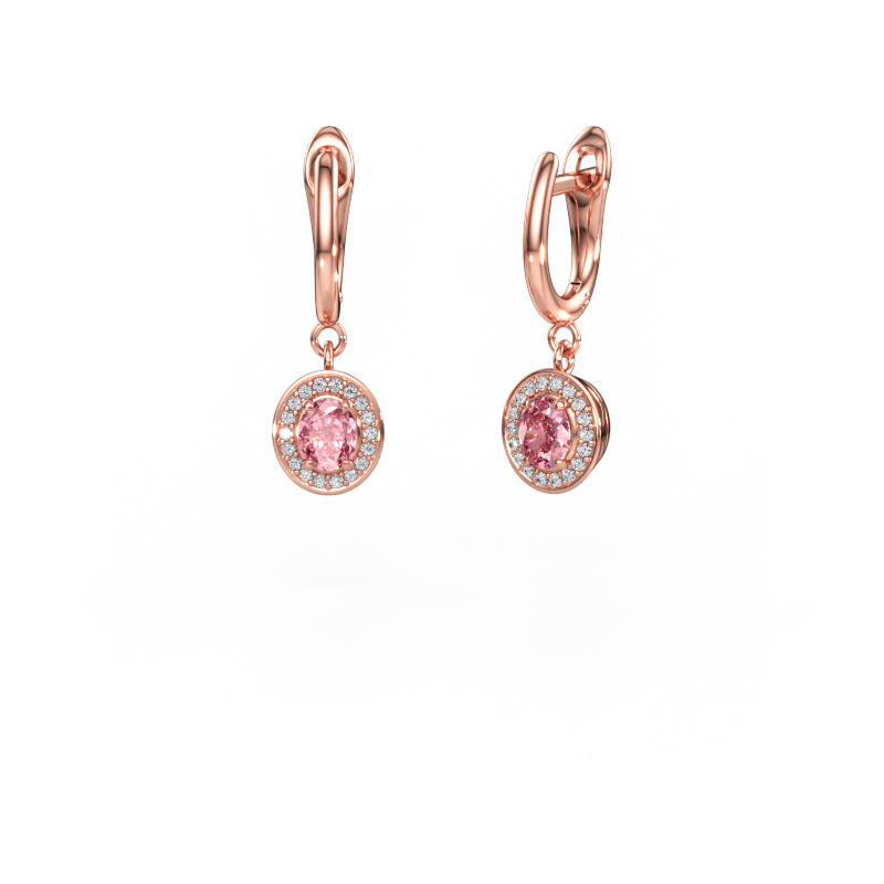 Immagine di Orecchini pendenti Nakita 585 oro rosa Diamante lab grown rosa 5x4 mm