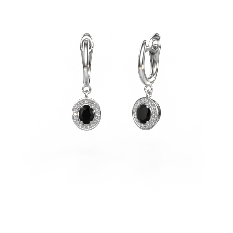 Image of Drop earrings Nakita 585 white gold Black diamond 1.02 crt