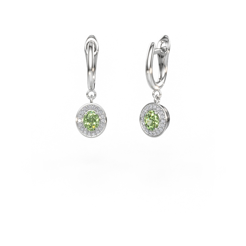 Immagine di Orecchini pendenti Nakita 950 platino Diamante lab grown verde 5x4 mm