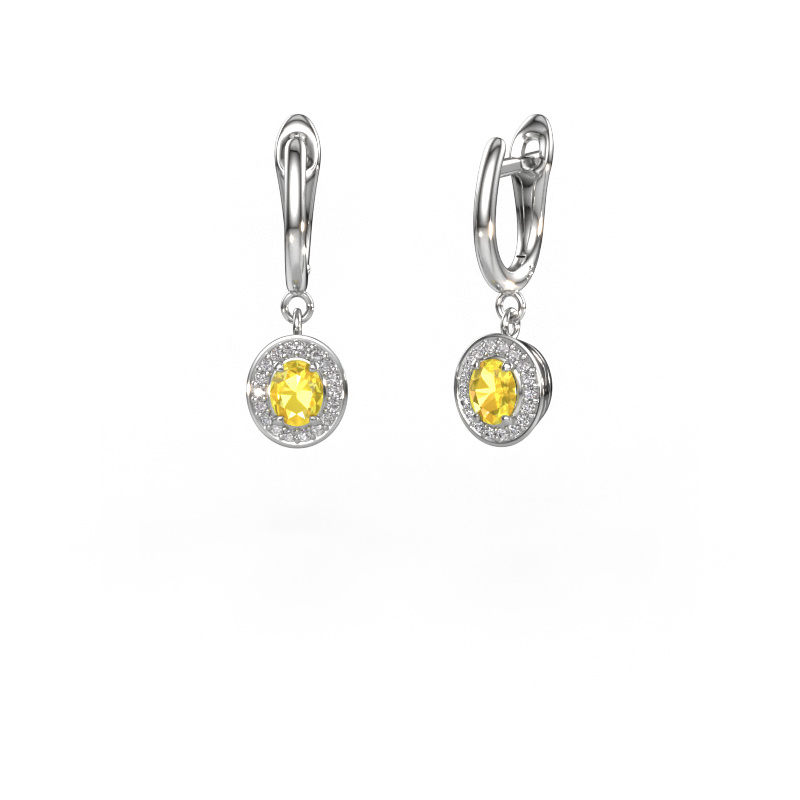 Bild von Ohrhänger Nakita 585 Weißgold Gelb Saphir 5x4 mm