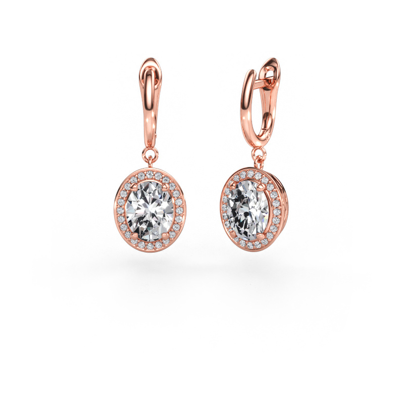 Bild av Hängande örhängen Nakita 585 roséguld Labbodlad diamant 3.922 crt