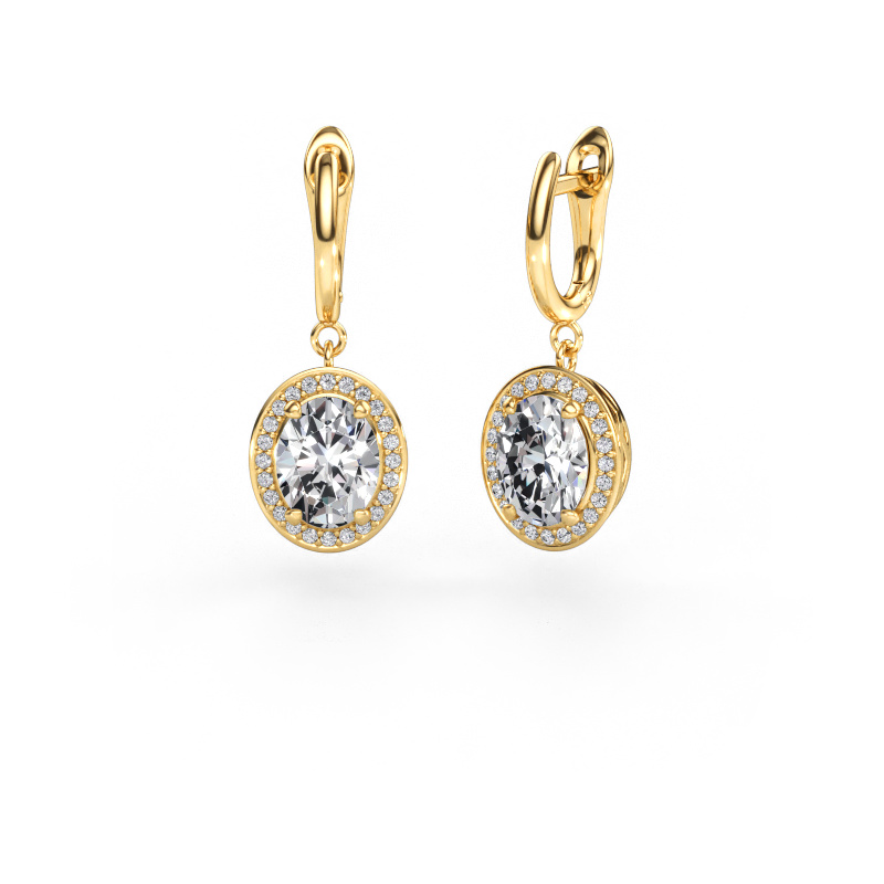 Bild av Hängande örhängen Nakita 585 gult guld Labbodlad diamant 3.922 crt
