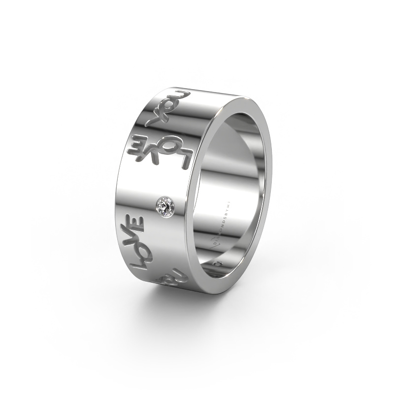 Image of Wedding ring Namering 5 585 white gold ±8x1.8 mm