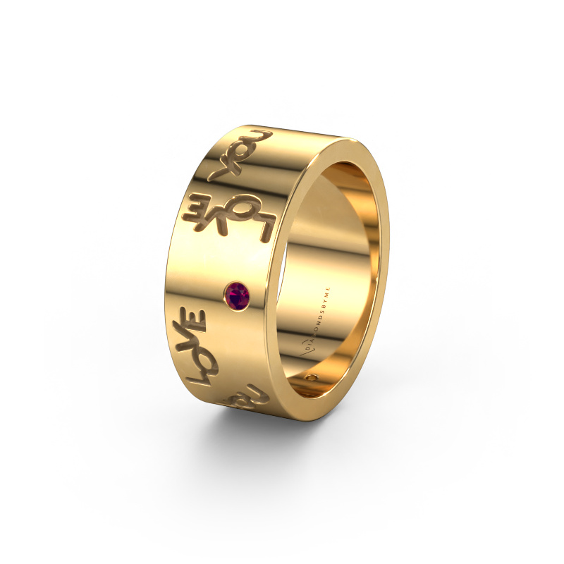 Afbeelding van Trouwring Namering 5 585 goud ±8x1.8 mm