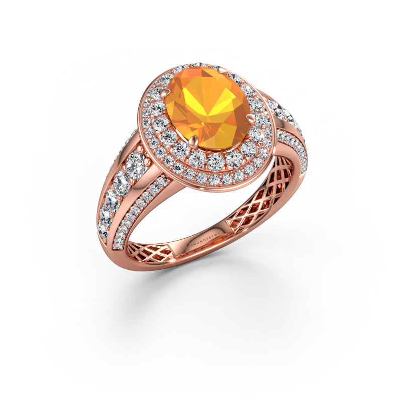 Immagine di Anello di fidanzamento Nancie 585 oro rosa Citrino 9x7 mm