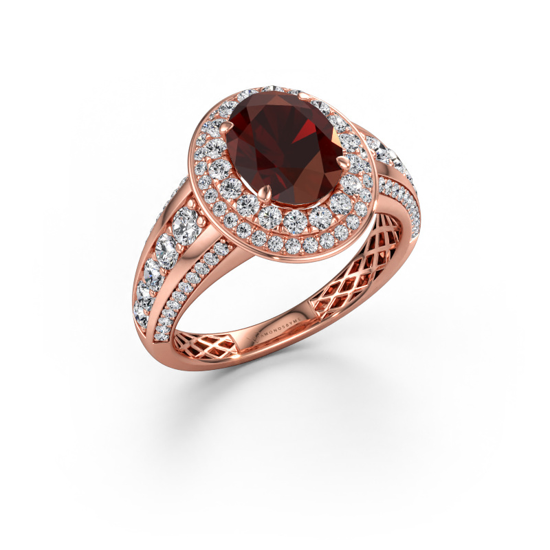 Bild av Förlovningsring Nancie 585 roséguld Granat 9x7 mm
