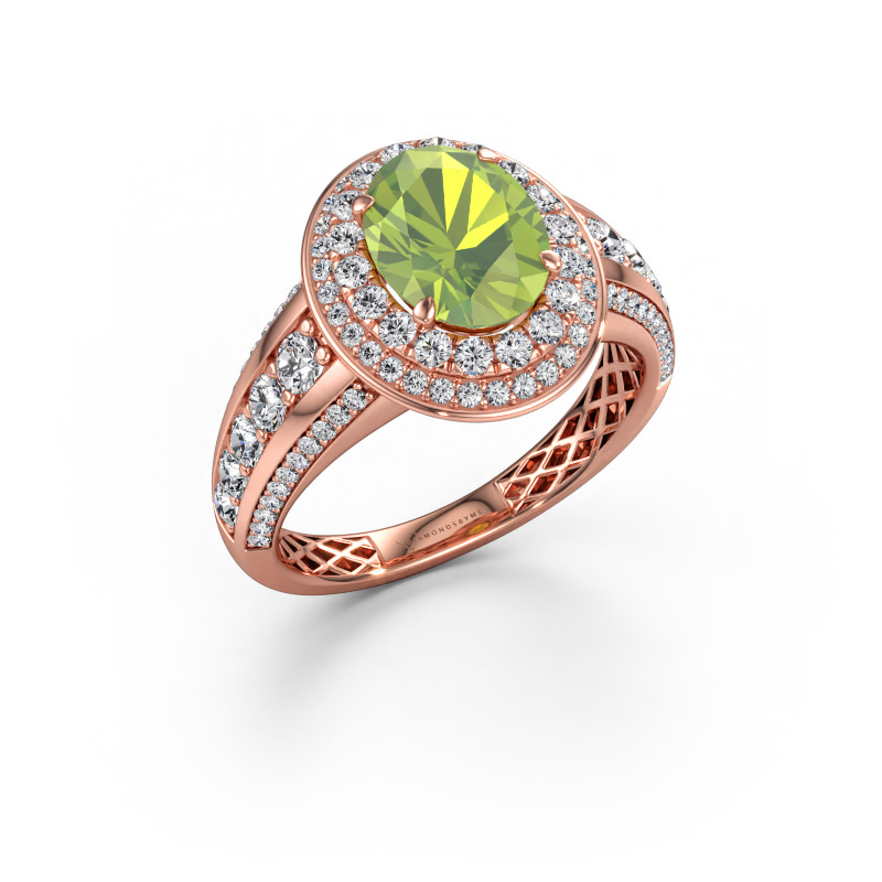 Bild av Förlovningsring Nancie 585 roséguld Peridot 9x7 mm