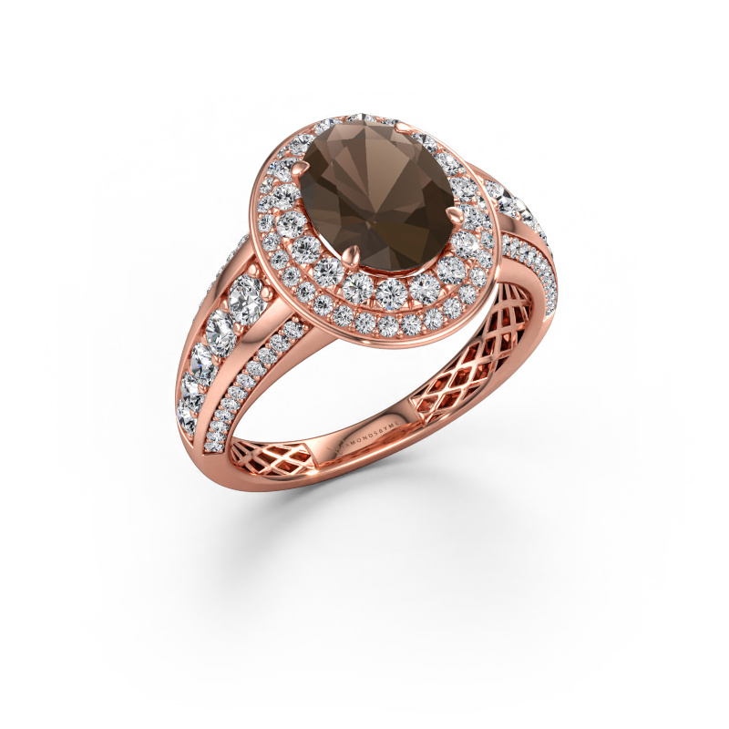 Bild av Förlovningsring Nancie 585 roséguld Rökkvarts 9x7 mm
