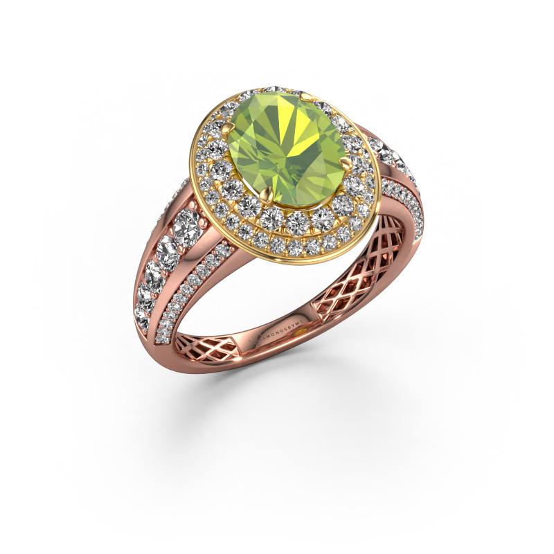 Image of Engagement ring Nancie 585 rose gold Peridot 9x7 mm
