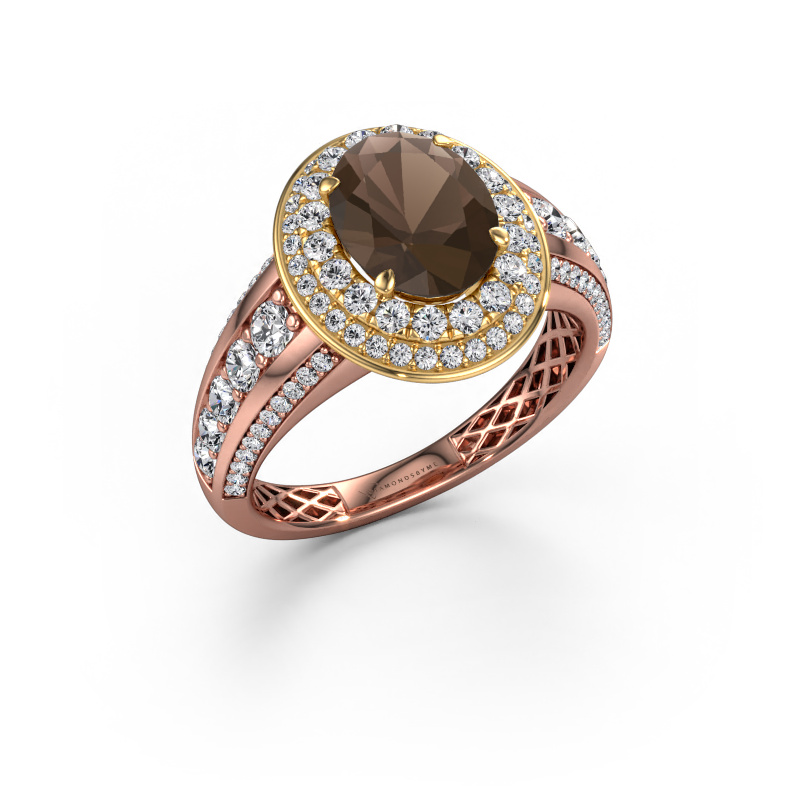 Bild von Verlobungsring Nancie 585 Roségold Rauchquarz 9x7 mm