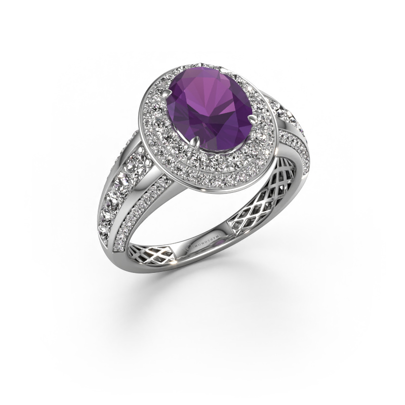 Bild von Verlobungsring Nancie 950 Platin Amethyst 9x7 mm