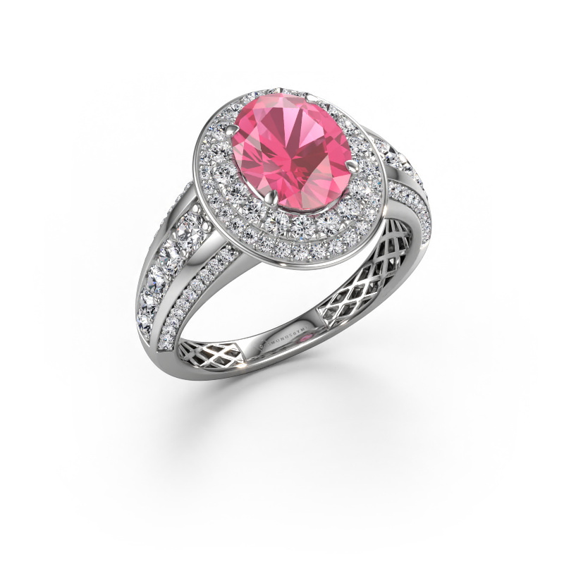 Bild von Verlobungsring Nancie 950 Platin Pink Saphir 9x7 mm