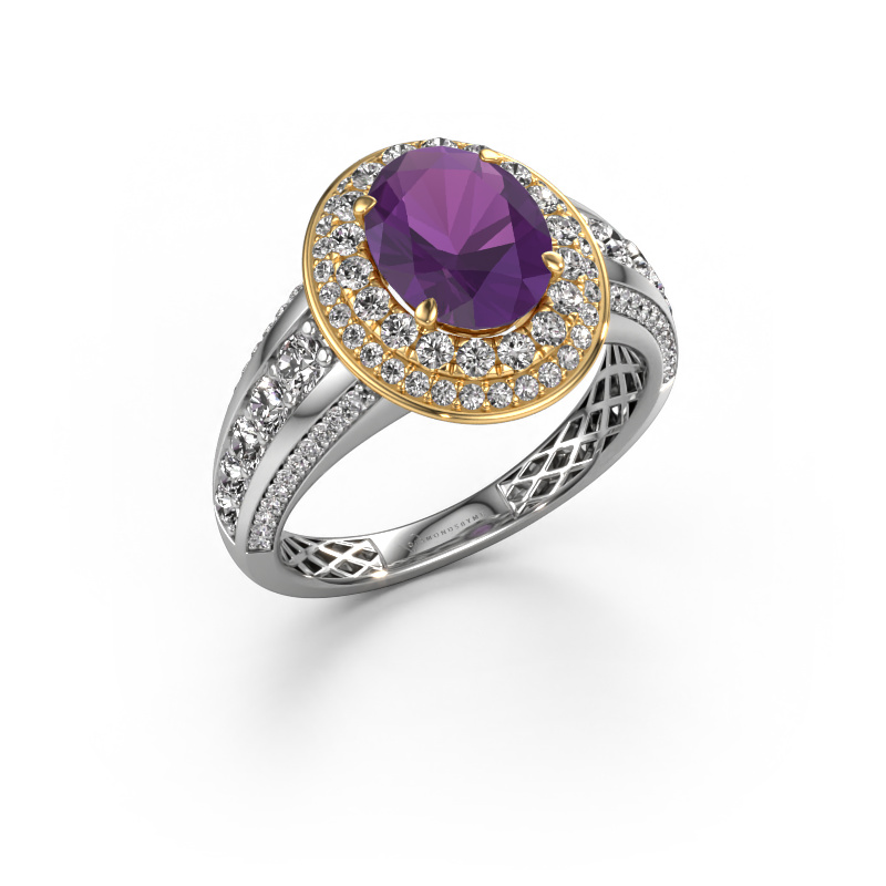 Bild von Verlobungsring Nancie 585 Weißgold Amethyst 9x7 mm