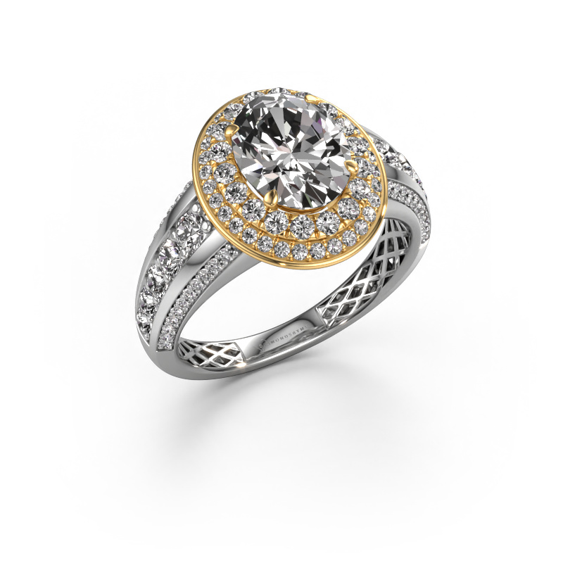 Image of Engagement ring Nancie 585 white gold Zirconia 9x7 mm