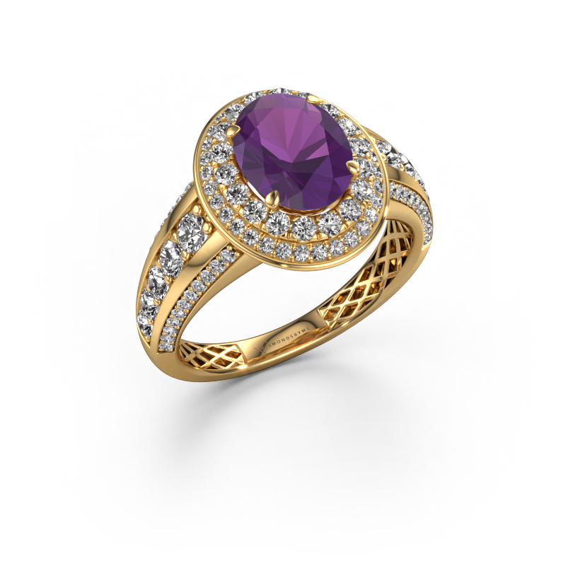 Image of Engagement ring Nancie 585 gold Amethyst 9x7 mm