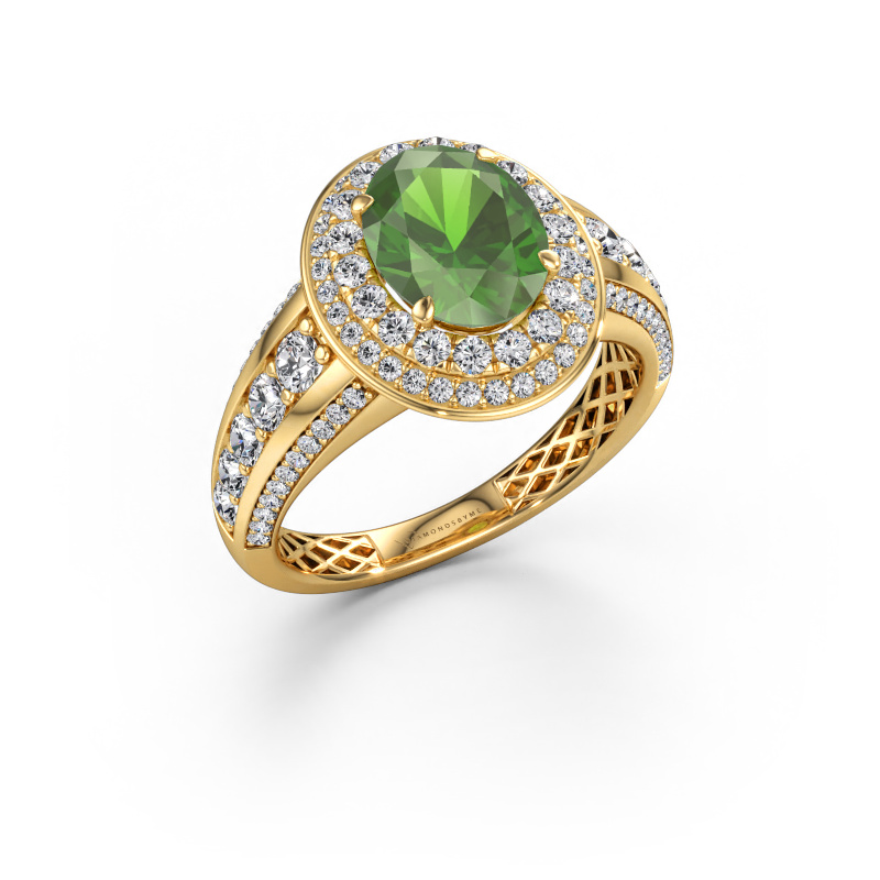 Bild von Verlobungsring Nancie 585 Gold Turmalin grün 9x7 mm