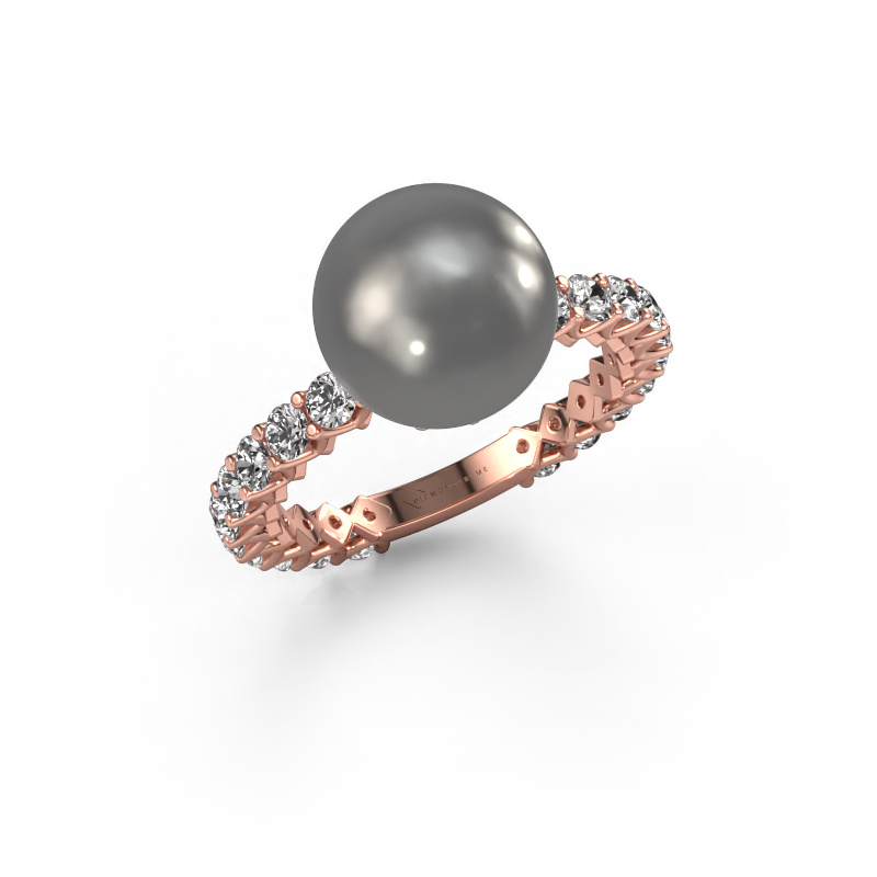Image of Ring Nele 585 rose gold Grey pearl 9 mm