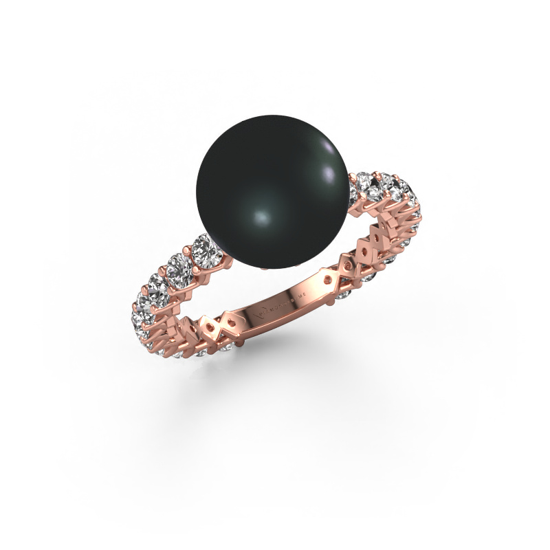 Image of Ring Nele 585 rose gold Black pearl 9 mm
