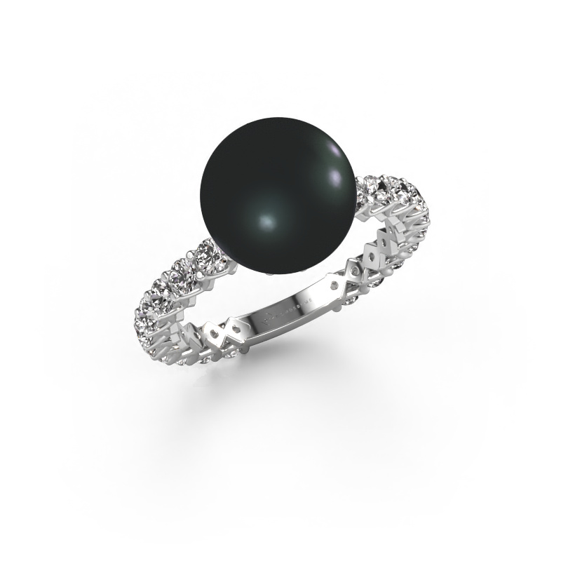 Image of Ring Nele 585 white gold Black pearl 9 mm