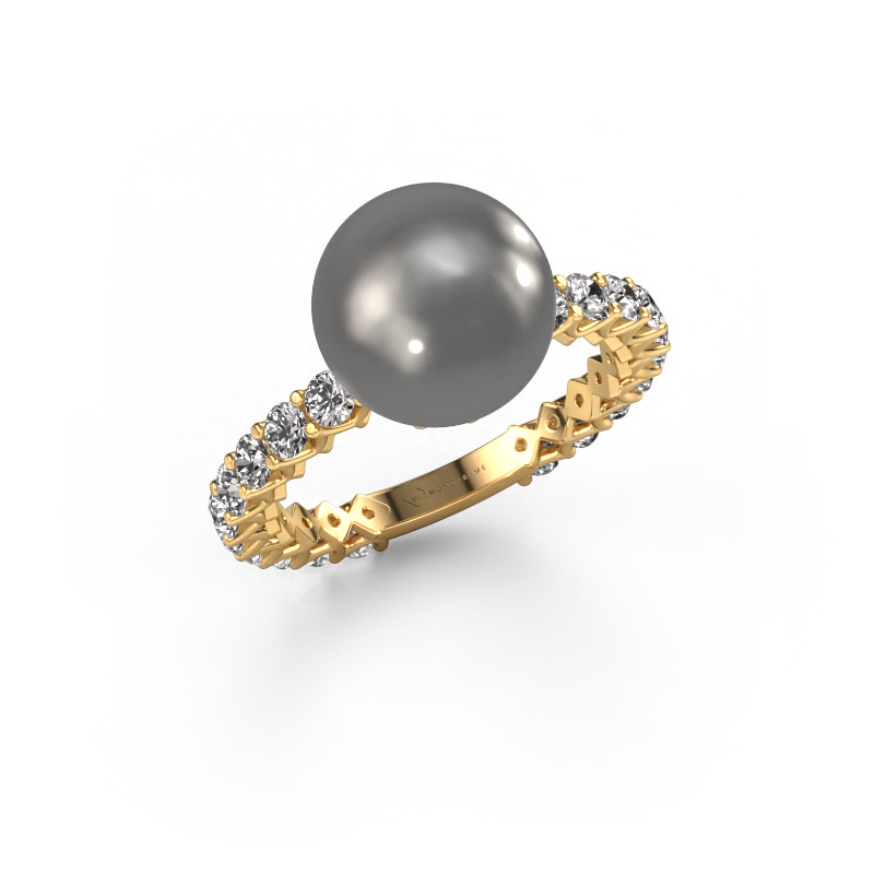 Image of Ring Nele 585 gold Grey pearl 9 mm