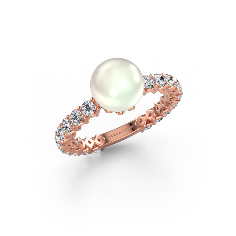 Bild av Ring Nele 585 roséguld Vit pärla 8 mm