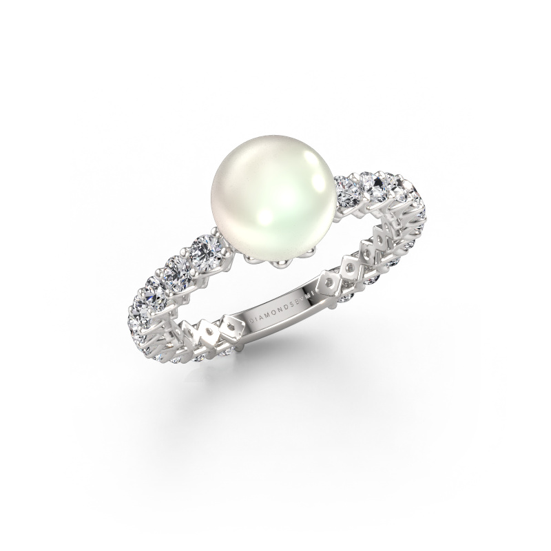 Afbeelding van Ring Nele 950 platina Witte parel 8 mm