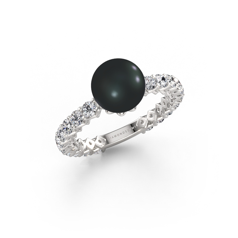 Immagine di Anello Nele 950 platino Perla nera 8 mm
