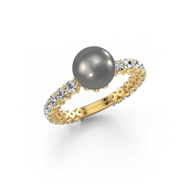 Immagine di Anello Nele 585 oro Perla grigia 8 mm