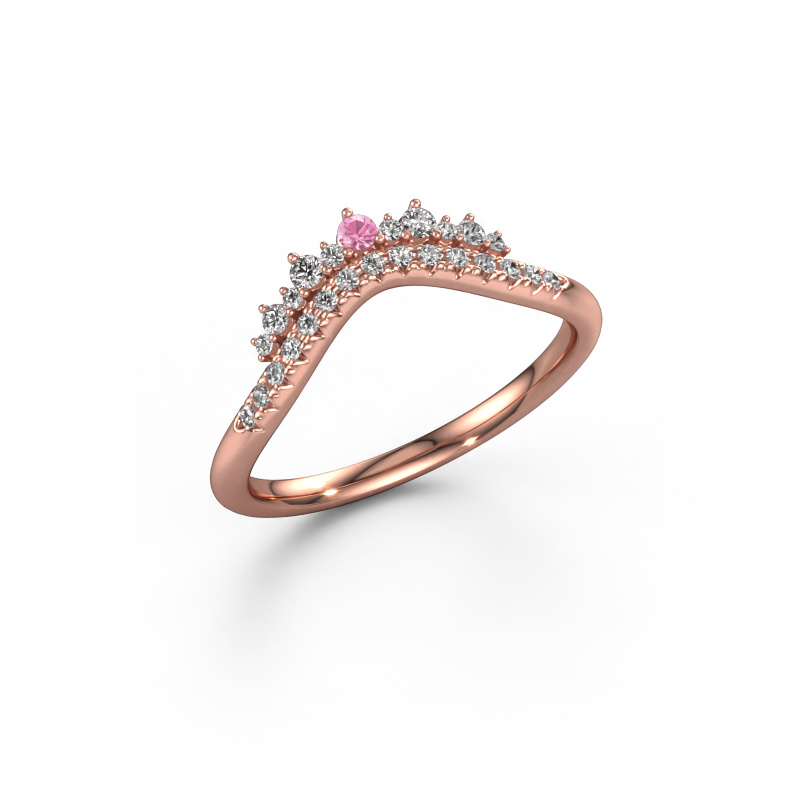 Image of Stackable ring Nica A 585 rose gold Pink sapphire 1.8 mm