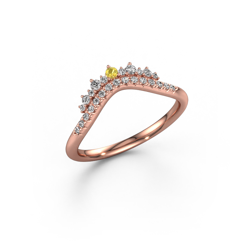Image of Stackable ring Nica A 585 rose gold Yellow sapphire 1.8 mm
