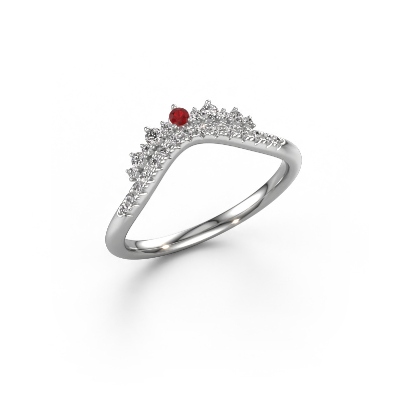 Image of Stackable ring Nica A 585 white gold Ruby 1.8 mm