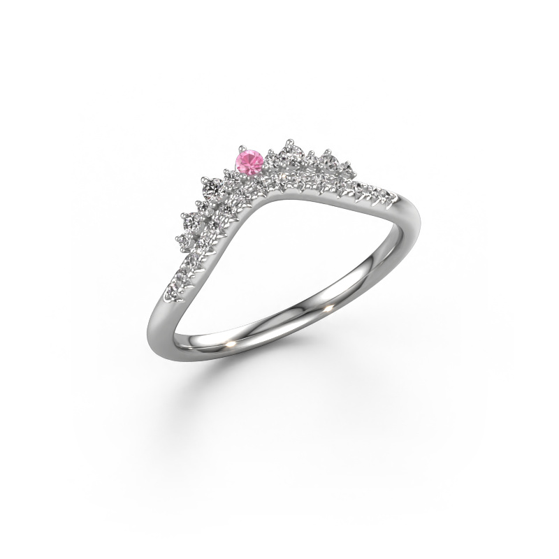 Image of Stackable ring Nica A 585 white gold Pink sapphire 1.8 mm