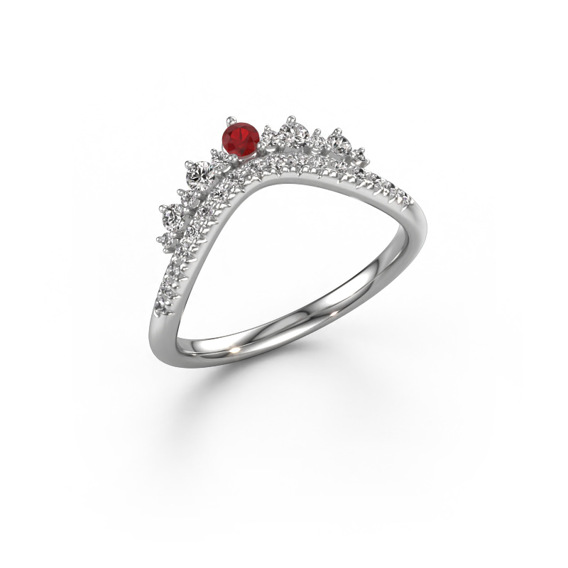 Image of Stackable ring Nica C 585 white gold Ruby 2.4 mm