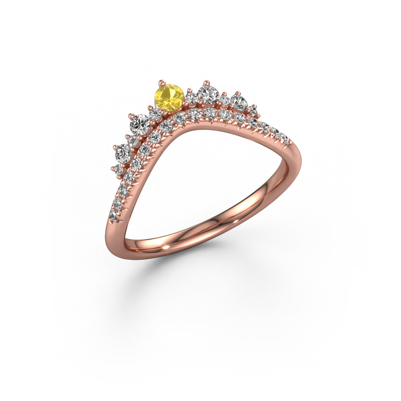 Image de Bague superposable Nica D 585 or rose Saphir jaune 2.7 mm