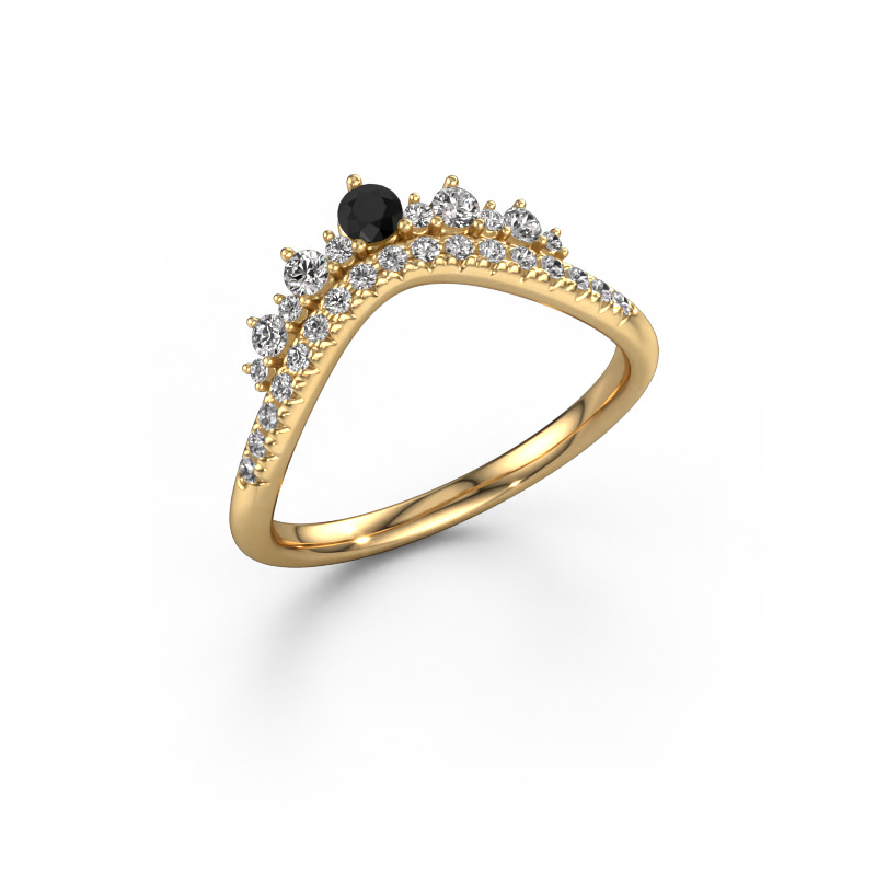 Image of Stackable ring Nica D 585 gold Black diamond 0.372 crt