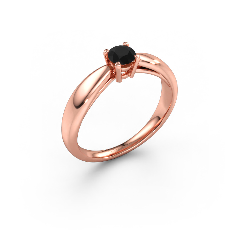 Bild av Förlovningsring Nichole 585 roséguld Svart diamant 0.36 crt