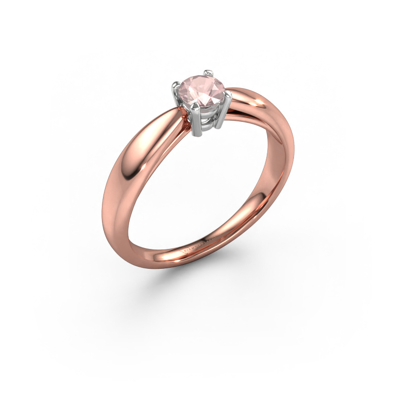 Image of Engagement ring Nichole 585 rose gold Morganite champagne 4.2 mm