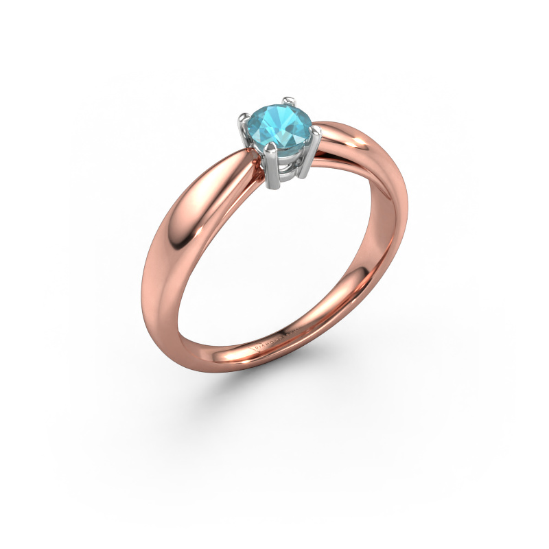Image of Engagement ring Nichole 585 rose gold Blue topaz 4.2 mm