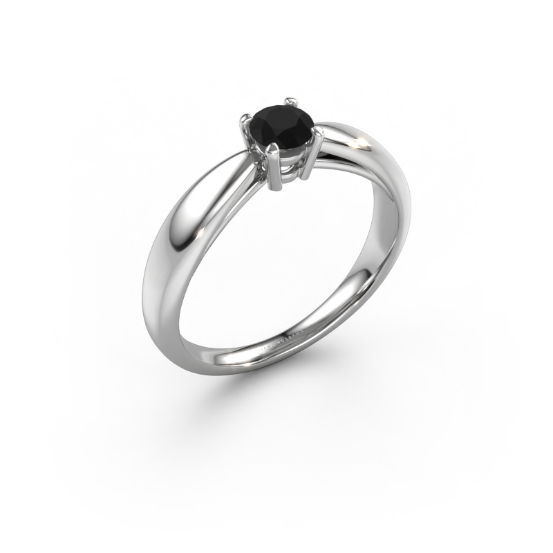 Image de Bague de fiançailles Nichole 585 or blanc Diamant noir 0.36 crt