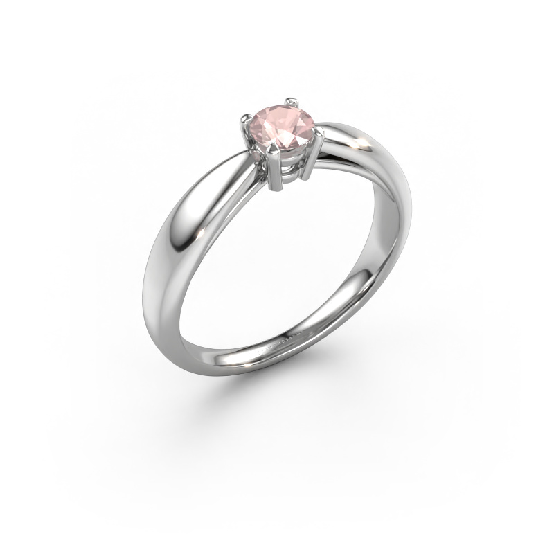 Image of Engagement ring Nichole 585 white gold Morganite champagne 4.2 mm