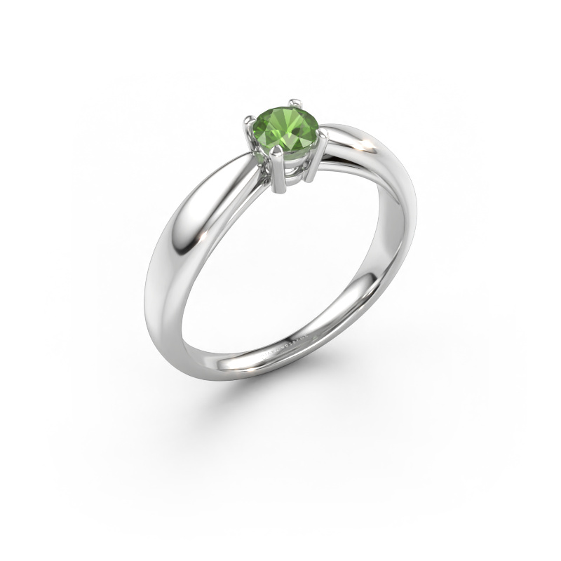 Immagine di Anello di fidanzamento Nichole 950 platino Tormalina verde 4.2 mm