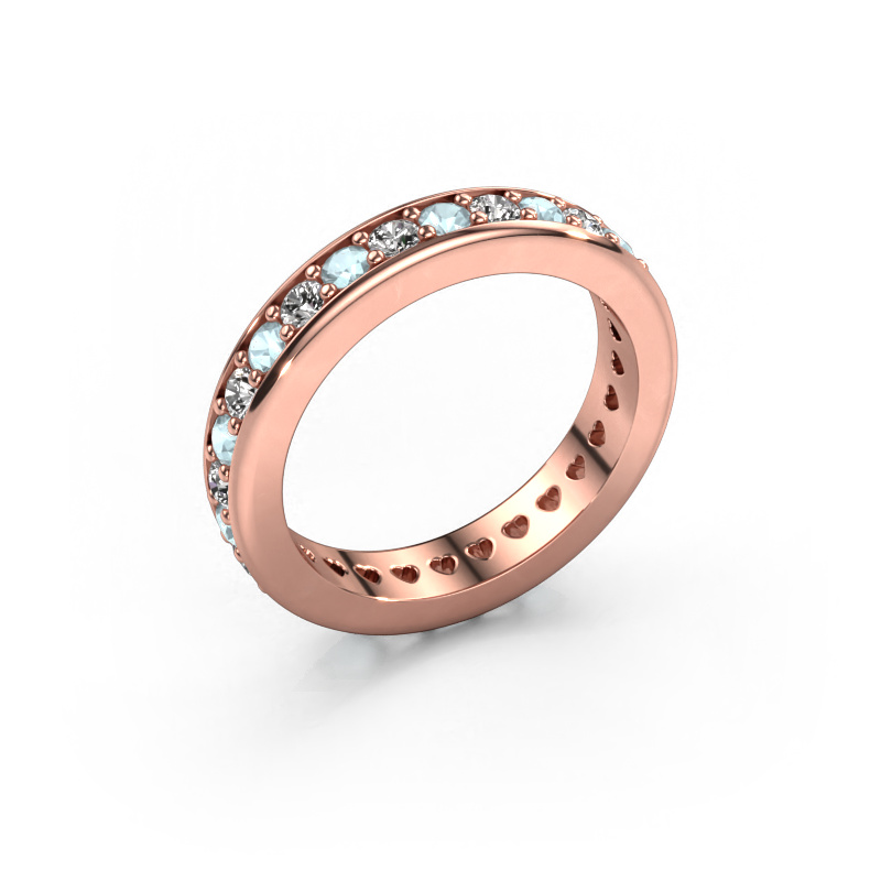 Image of Stackable ring Nienke 585 rose gold Aquamarine 2.2 mm