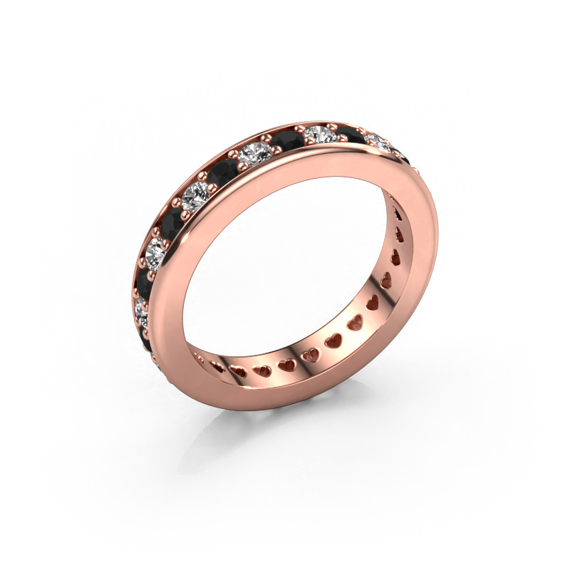 Image of Stackable ring Nienke 585 rose gold Black diamond 1.386 crt