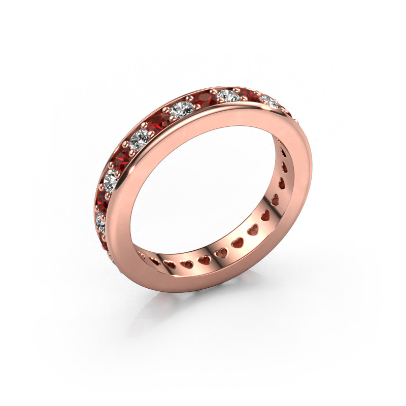 Image of Stackable ring Nienke 585 rose gold Garnet 2.2 mm